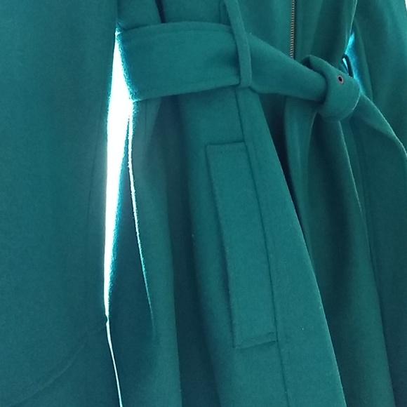 Teal, double breasted, wool overcoat - Picture 5 of 8